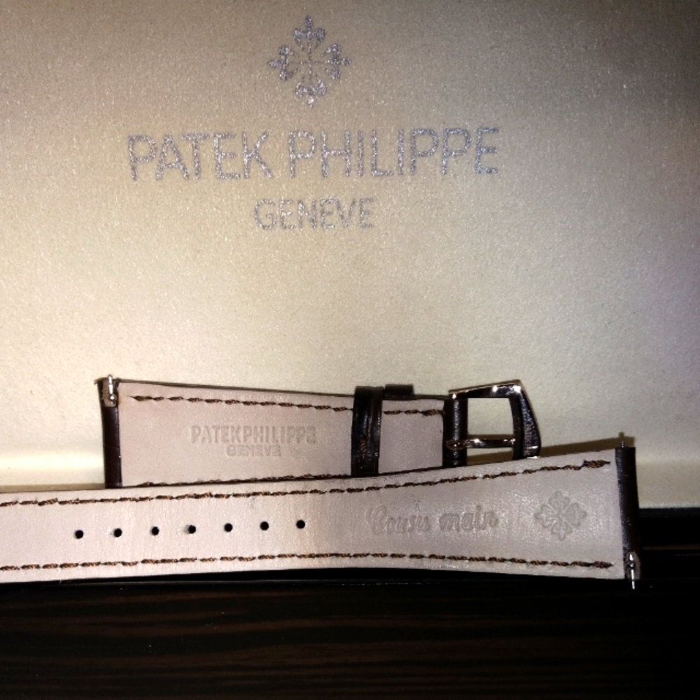 Patek Philippe 18k Rose Gold Leather Watch Band & Case